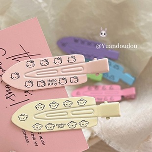 Huang Yuting Champion with Sweet Cool HelloKitty Seamless Hair Clip kt Cat Eight-character Bangs Side Clip Headwear