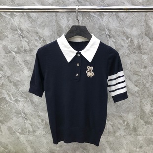 TB Летний новый медвежонок женская рубашка POLO модная повседневная дикая тонкая школа стиль минус возраст топ