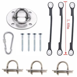 Stainless steel round fixed load-bearing hook suit tire swing extension connection fixed hook combination