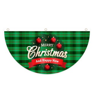 Cross-border New Outdoor Fan-shaped Flag Digital Printing Half-circle Flag Christmas Decoration Creative Door Hanging