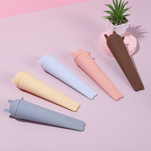 Cross-border cartoon with lid conjoined ice mold multicolor conjoined popsicle mold silicone popsicle mold spot wholesale