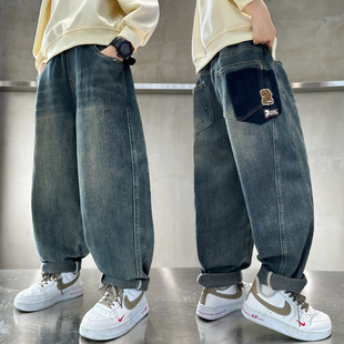 Zhili children's clothing 2024 new children's pants spring and autumn all-match boys' jeans big boys jeans
