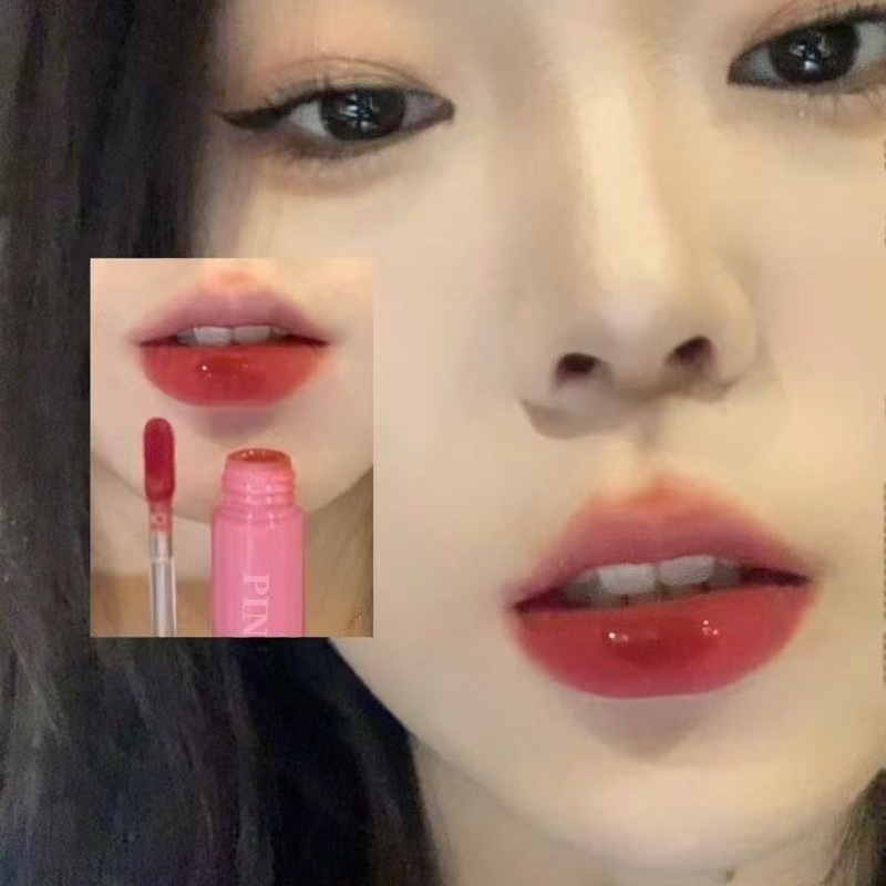 Korean-Style Natural Lip Look! Pink Coconut Sparkling Water Matte Lip Glaze, Non-Stick Cup, Long-Lasting, Student Party