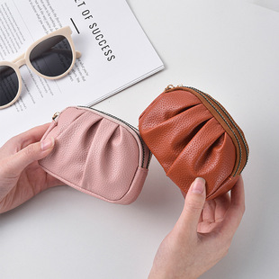 Small Wallet Coin Purse Women's Simple Advanced Multi-function Practical Elegant Folding Double-layer Zipper Card Case for Women