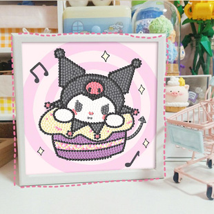 Cartoon Diamond Stickers Handmade Material Bag with Photo Frame Ornaments Desk Stand DIY Masonry Painting