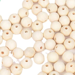 300Pcs 20mm Wood Beads Natural Unfinished Round Wooden Loose Beads Wooden Spacer Beads Craft Making, Can