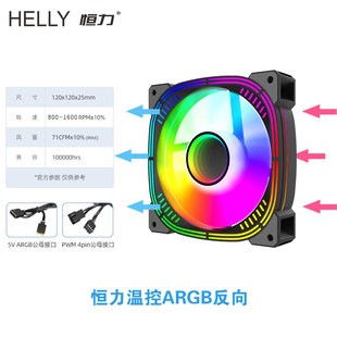Prism second generation 12CM chassis cooling fan 5V3 pin ARGB magic color PWM temperature control mute fan