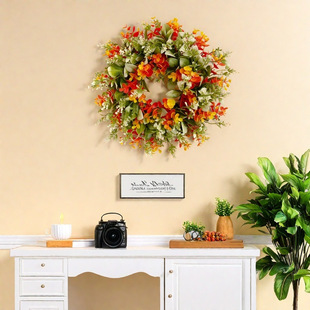 Spring and summer eucalyptus wreath autumn harvest wreath autumn simulation plant wreath Gypophila farmhouse front door wreath door