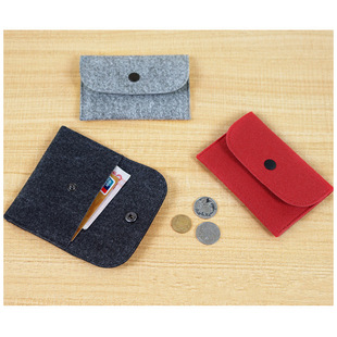 Felt card bag business card bag snap-on small object storage felt bag can be customized