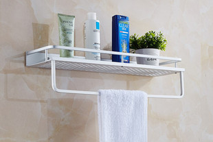 Space aluminum fence with Rod rectangular storage rack balcony bracket kitchen shelf washing rack bathroom bathroom wall hanging