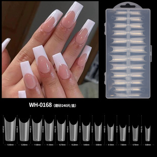 Nail art seamless nail piece non-engraved grinding water droplets almond frosted full paste half paste to extend the nail shop 240 wholesale