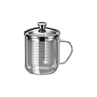 Household Borosilicate Glass Cup with Spoon Large Capacity Office Men's and Women's Portable Cup Water Cup Breakfast Milk Cup
