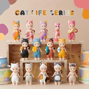 Meow Meow Daily Series Blind Box sonny Angel Cat Trendy Play Doll Desktop Ornaments Hand-held Gifts for Girls