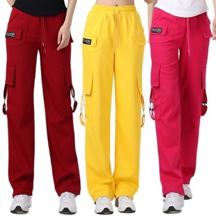 New Square Dance Costume Pants Stretch Dancing Dancing Loose Overalls Straight Barrel Sports Dancing Exercise Slimming