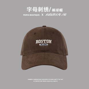 Big Head Baseball Cap Niche Personality Letters Four Seasons Embroidery All-Match Male and Female Same-Face Duckling Tongue Hat
