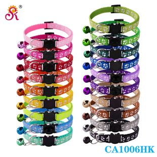 Footprint Cat Buckle 1.0 Black Cat Head Safety Buckle Collar Cat Collar Pet Cat Dog Bell Collar Spot Factory