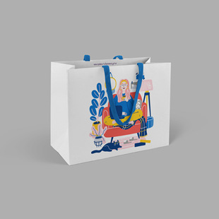 Factory portable gift paper bag wholesale spot clothing shopping Kraft paper bag handbag custom printable logo