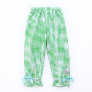 Spot Pianist Kidsren's Clothing Girls Bow Bubble Plaid Letter Embroider Anti-mosquito Pants Pants Bloomers Free Shipping