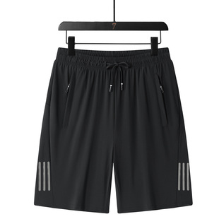 Summer nylon ice silk shorts men's quick-drying three-bar five-point pants plus size loose pants stalls can be set LOGO