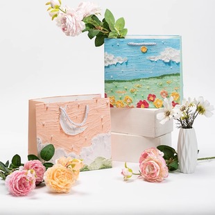Paper Bag Handbag Custom Red White Card Environmentally Friendly Packaging Paper Advertising Shopping Bag Clothing Bag