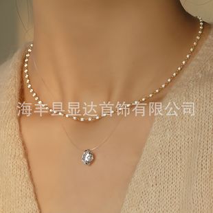 AG Puppy French S925 Sterling Silver Necklace Mermaid's Tears Women's Collarbone High-grade Niche Light Luxury Fashion All-match