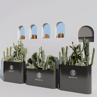 2024 best-selling stainless steel luminous flower box solar lamp with sales department iron flower groove commercial street partition flower bed