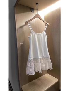 Foreign Trade Clearance ~ Brand White Spliced Lace Hem Camisole for Women, Sweet Layered Stylish Base Tank Top
