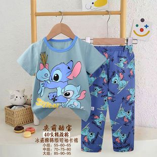 Kid's pajamas детская одежда 2025 детские мультфильмы пижамы летняя корейская версия брюки с короткими рукавами фабрика прямой поставки