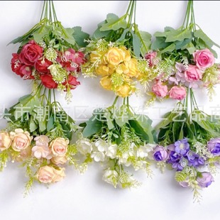 Factory direct simulation flower 7 small roses Nordic ins wedding photography home decoration simulation roses wholesale