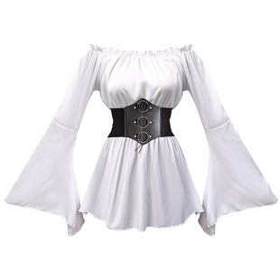 2025 Cross-border New Foreign Trade Retro Medieval Large Swing Skirt Irregular Skirt Top Long Skirt suit Women