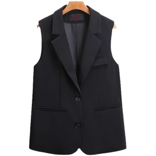 2025 New Style Western Style Vest Women's Outer Wear All-match Autumn Korean Style Suit Women's Slim Look Vest Jacket Women's Spring and Autumn