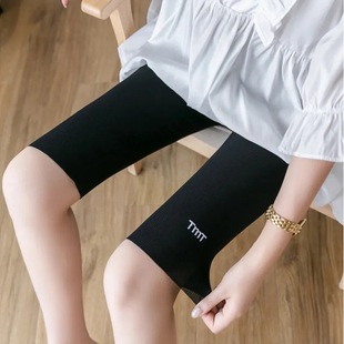 Summer Five-point Leggings Women's Outer Wear Thin Thread Slim-fit Slimming Three-point Safety Pants Grey Large Size Riding Pants