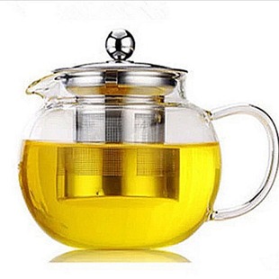 High Borosilicate Glass Teapot High Temperature Resistant Scented Tea Glass Pot Stainless Steel Filter Pot Apple Steel Leaky Pot Household Pot