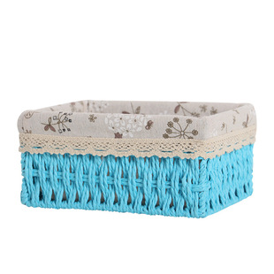 Nordic Fabric Rattan Storage Basket Desktop Sundries Coffee Table Key Toy Basket Home Storage Box Large Size