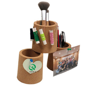 Customized Multifunctional Cork Pen Holder Desktop Items Stationery Storage Box Flower Planting Decorative Cork Flower Pot
