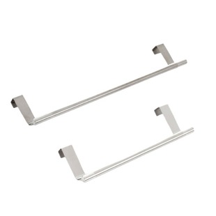 430 Stainless Steel Towel Rack Non-perforated Towel Bar Bathroom Single-pole Bath Towel Shelf Cabinet Door Hanging Rack