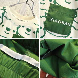 Boys Summer Sleeveless Vest Suit 2025 New Kidsren's Korean Style Foreign Style Clothes Cartoon Print Two-Piece Trendy Set