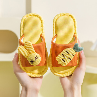 Children's Linen Slippers for Boys Spring & Fall Indoor Home Use Non-slip Spring Girls Baby Boys Summer Cloth Slippers