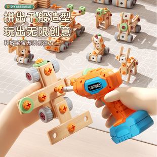 Screw Toy Children's Educational Disassembly and Repairing Toolbox Boy Electric Drill Can Assemble Nut 3 to 6 Years Old Baby
