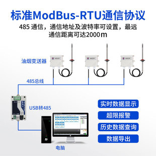 Fume monitor catering kitchen particulate matter concentration monitoring detector probe VOC gas collection sensor