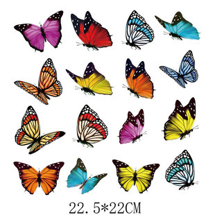 Cross-border Butterfly series Hot stamping stickers clothing hot label logo printing pattern heat transfer printing hot stamping stickers in stock