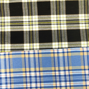 21 Count Polyester-Cotton Yarn-Dyed Plaid Dress Shirt Children's Clothing Fabric Thin Factory Direct Sales Ready Supply Price