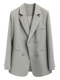 [in stock hanging] plus size women's slim suit jacket slightly fat mm Hepburn wind double-breasted small suit 8052