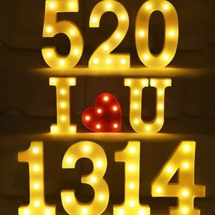 Letter lamp led surprise happy birthday confession proposal creative supplies scene props decoration trunk