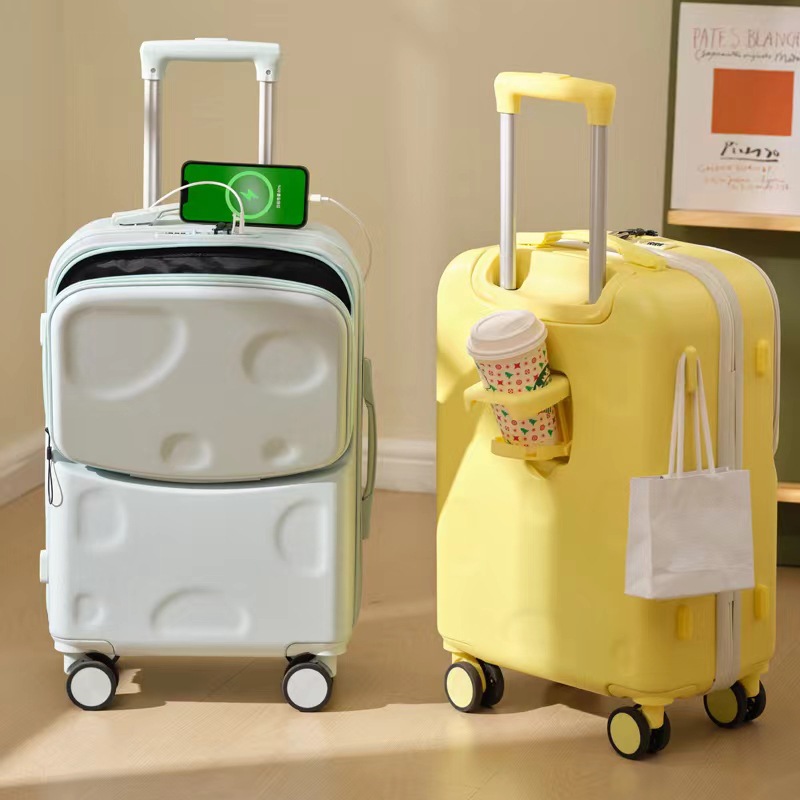 Cheese Front Opening Luggage Case Women's Small Boarding Case 20-inch Suitcase Large Capacity Luggage Case Men's Password Box