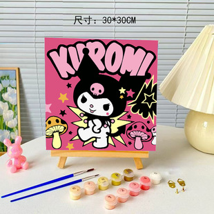 Oil digital oil painting 30-30 handmade cartoon painting living room painting diy decorative painting by digital painting hand painting