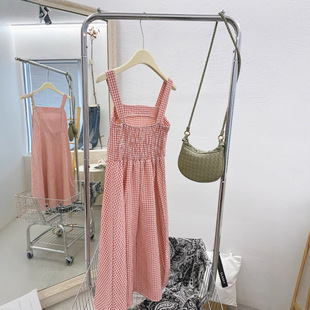 2025 New Small Plaid dress Korean Style Houndstooth Inner Base Skirt Design All-match Slim-fit Women's Wear