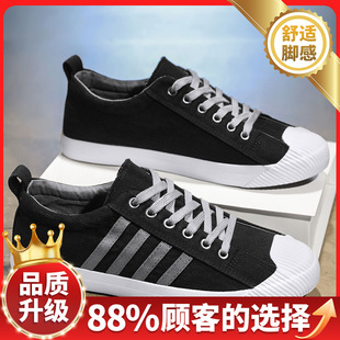 Canvas shoes men's 2024 new autumn fashionable breathable versatile casual flat shoes men's fashionable low-top cloth shoes