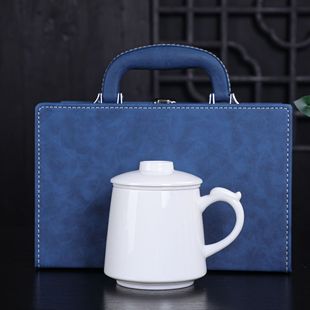 Ceramic office Cup suet Jade tea water separation mug kung fu bubble Cup gift Cup Company Conference Cup wholesale