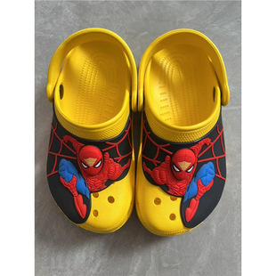 Girls' Men's Beach Shoes Baotou Slippers Hole Non-slip Wear-resistant Spiderman Cross New Style Slippers Sandals Breathable